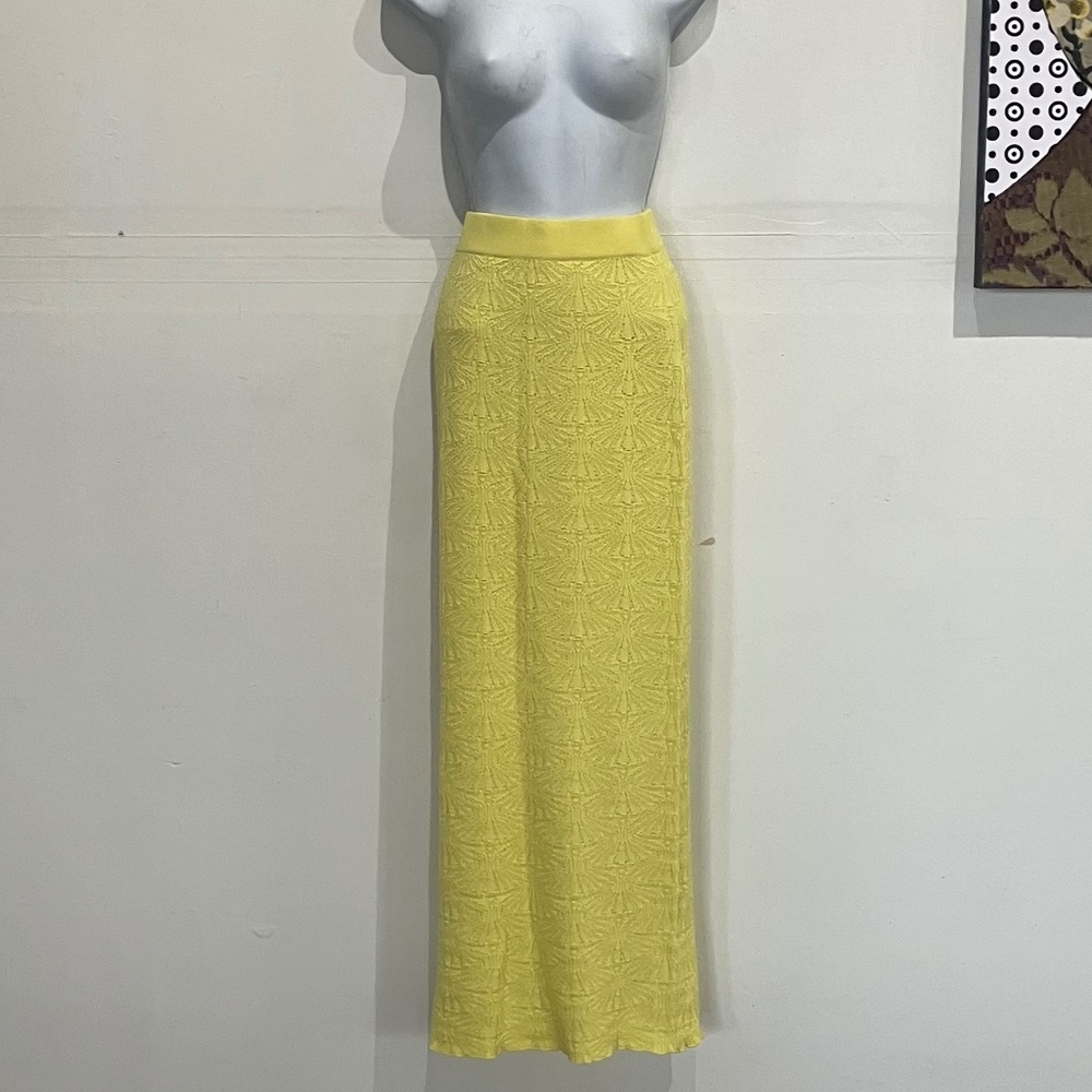 Revolve SNDYS yellow knit pencil skirt
